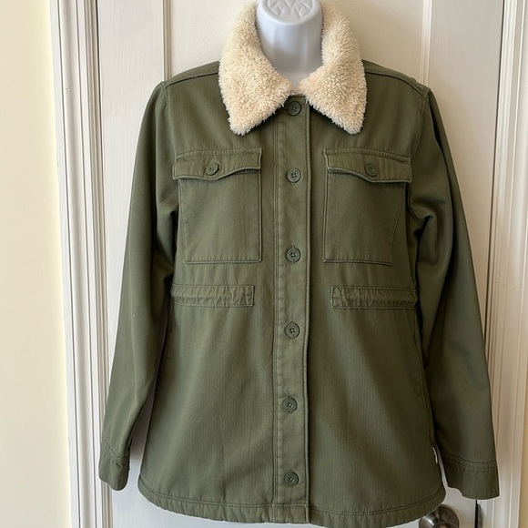 Hangten Cotton Fleece Jacket Women’s Small Green Pockets Streetwear Norm Hiking - Picture 1 of 17